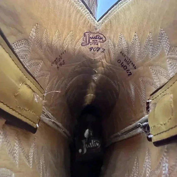 🔥 Host Pick🔥Justin Lizard Leather Cowboy Boots Style 9072 size 5.5E - Picture 11 of 12